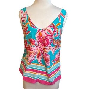 Lilly Tank 100% Silk Odessa Print Tank - Small